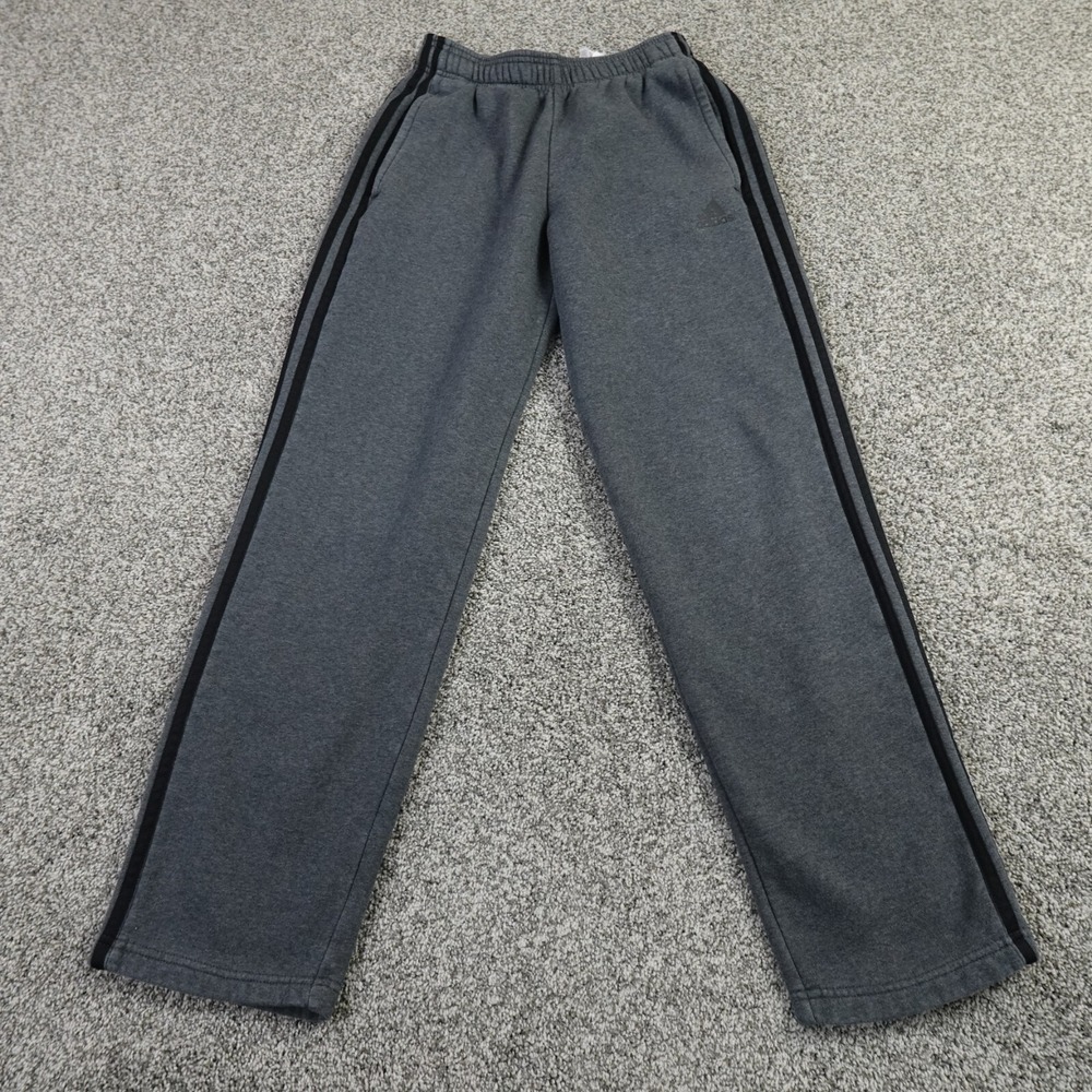 adidas Men's Gray Sweatpants with Black Side Stripes